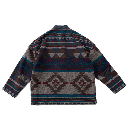 Retro Ethno-Stil Herren Steppjacke aus Baumwolle