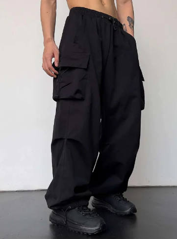 Bequeme Cargohose mit Kordelzug und weitem Schnitt für Herren – Modische Freizeitkleidung