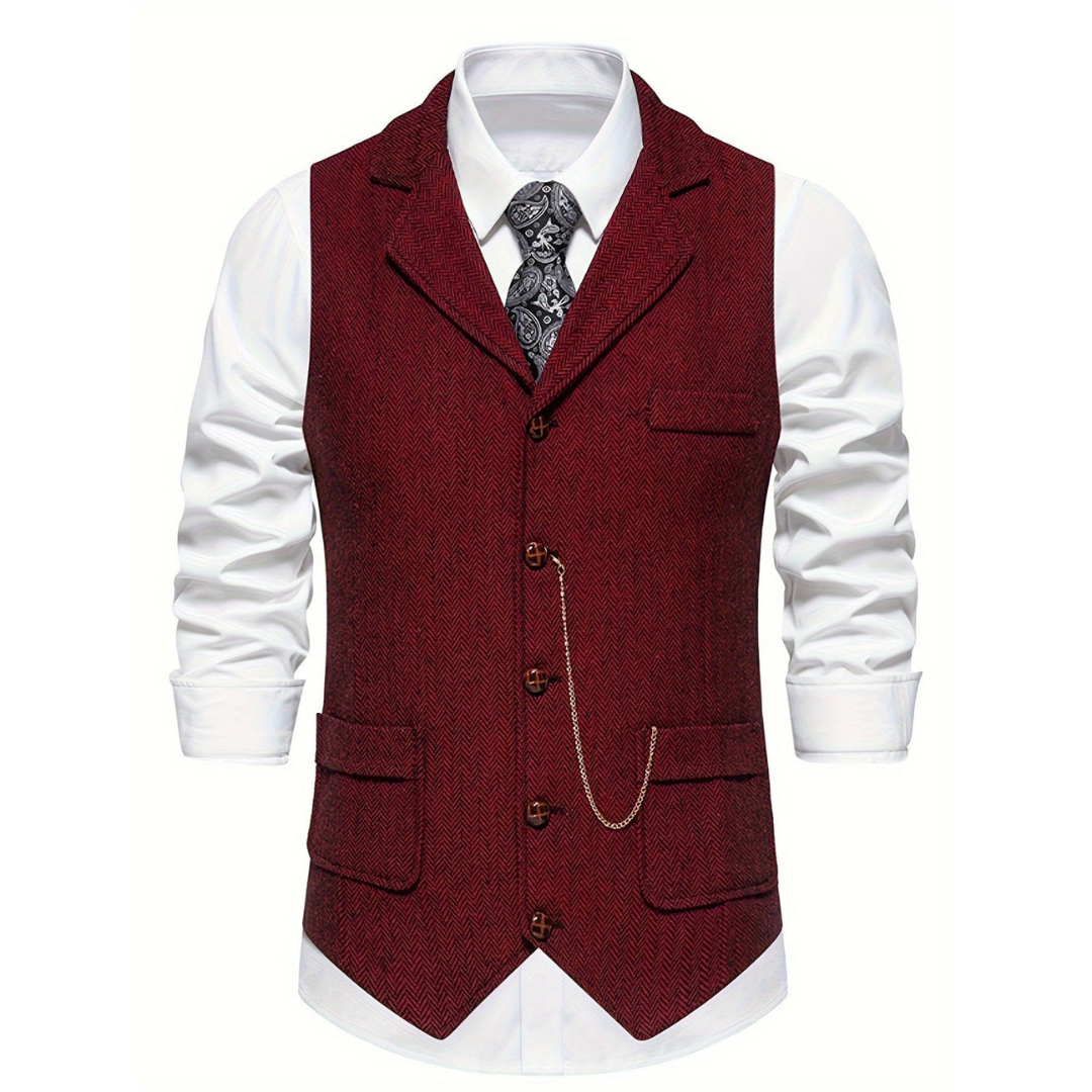 Archie | Klassische Herren-Weste mit schmaler Passform und Knopfleiste