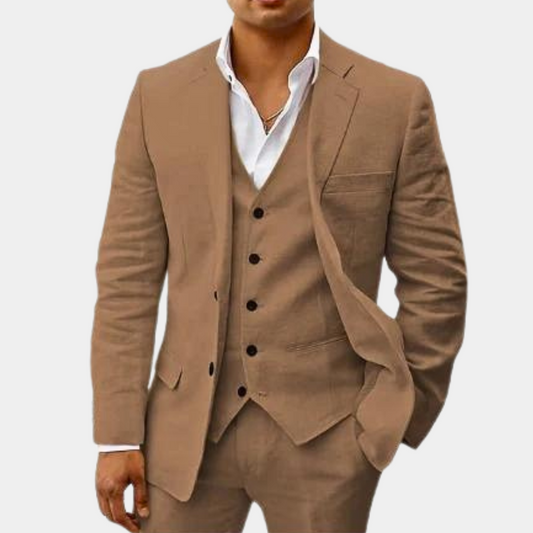 Bastian | Dreiteiliges Herren-Set mit Blazer, Weste und Hose im modernen Stil