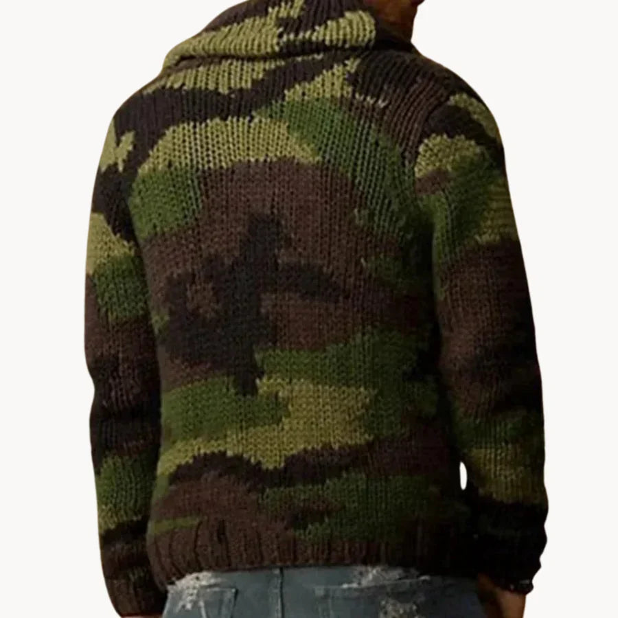 Camo-Style Herrenweste – Trendige Strickjacke für Outdoor-Abenteuer