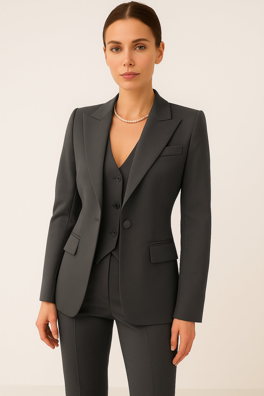 Clara | Dreiteiliges Damen-Set mit Blazer, Weste und Hose für stilvolle Auftritte