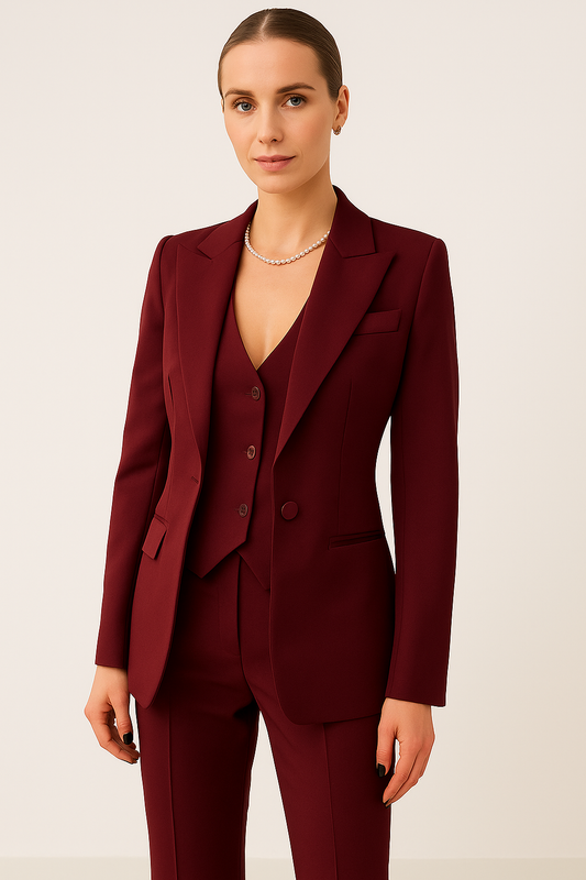 Clara | Dreiteiliges Damen-Set mit Blazer, Weste und Hose für stilvolle Auftritte