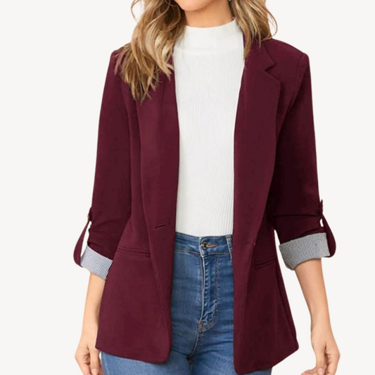 Damen Blazer Jacke – Casual 3/4 Arm Übergangsjacke im modernen Stil