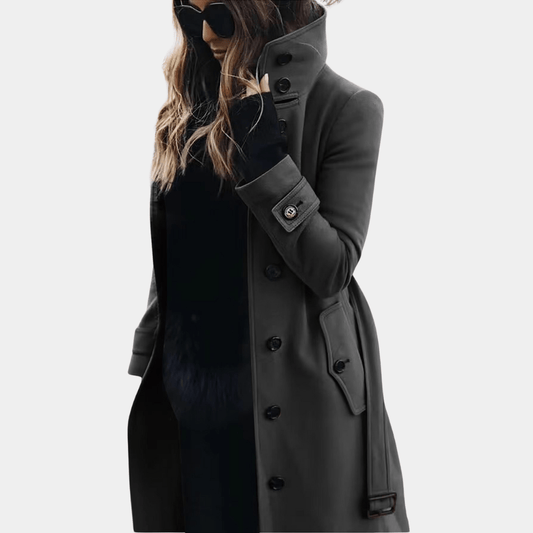 Damen Trenchcoat – Elegant & Warm mit Kragen