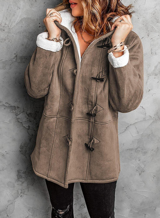Kuschelige Damen-Fleecejacke mit Kapuze für kalte Tage