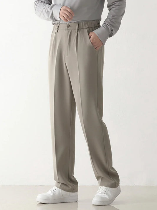 Thomas Men's Draped Formal Pants - Relaxed Fit Tailored Trousers for Business and Casual Wear