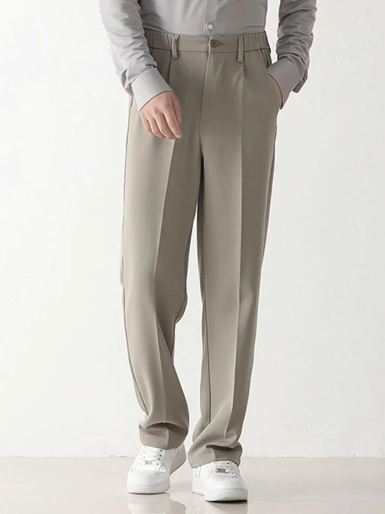 Thomas Men's Draped Formal Pants - Relaxed Fit Tailored Trousers for Business and Casual Wear