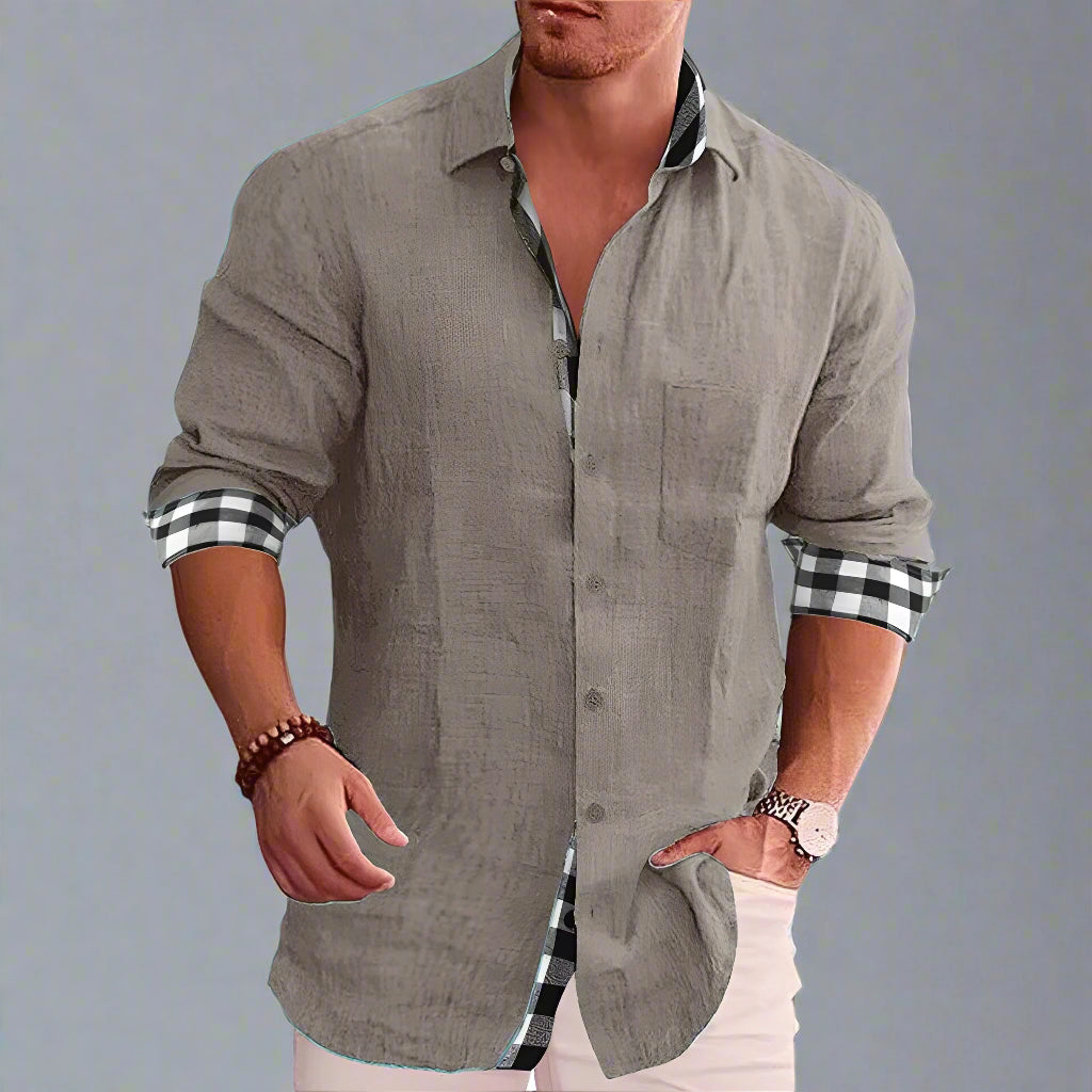 Tim | Herren Designerhemd mit Kontrastdetails – stilvoll und vielseitig