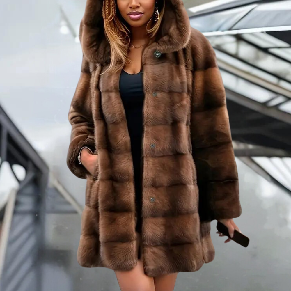 Trendige Damenjacke Mit Modischer Kapuze Für Stilbewusste