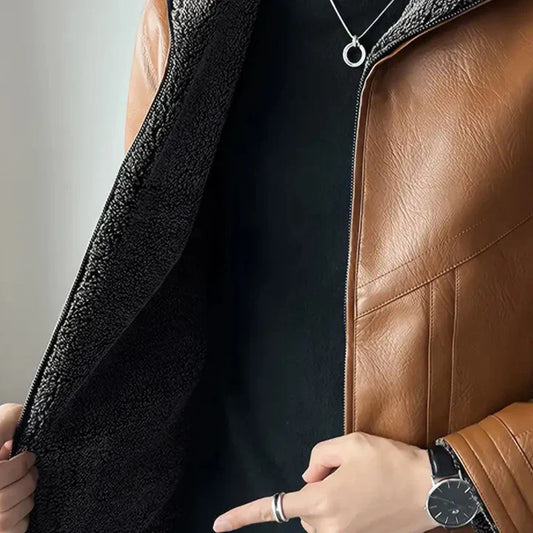 Trendige lässige motorradjacke für herren