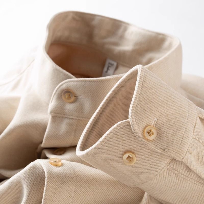 Elegante Slim Fit Winterjacke mit Stehkragen aus braunem, gebürstetem Wollmix für Herren