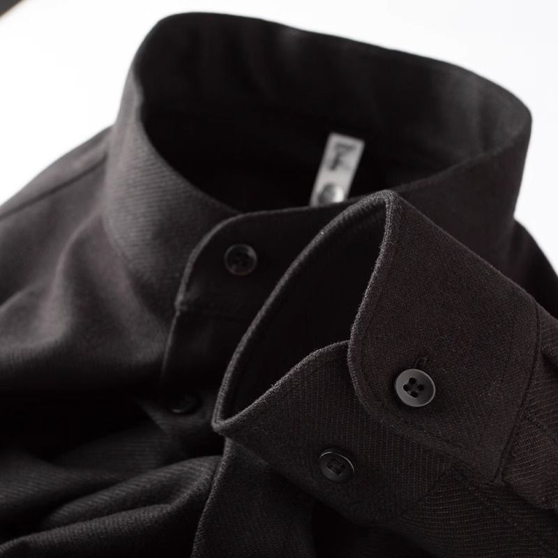 Elegante Slim Fit Winterjacke mit Stehkragen aus braunem, gebürstetem Wollmix für Herren