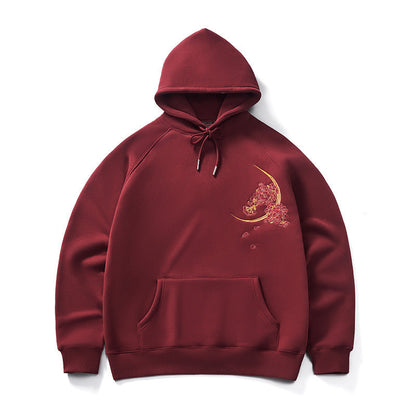 Herbst-Winter Kapuzenpullover mit Drachen-Stickerei für Männer