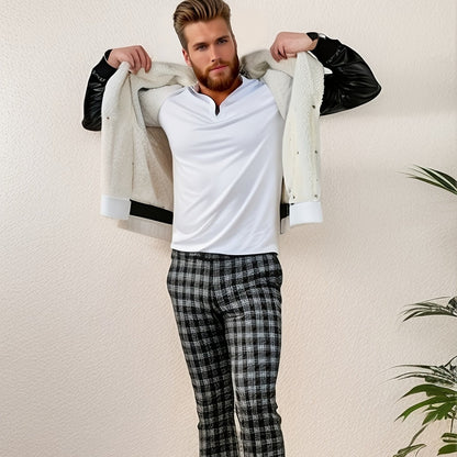 Männer Lammfell-Lederjacke - Mid-Length, Dick gefüttert, Modisch & Bequem