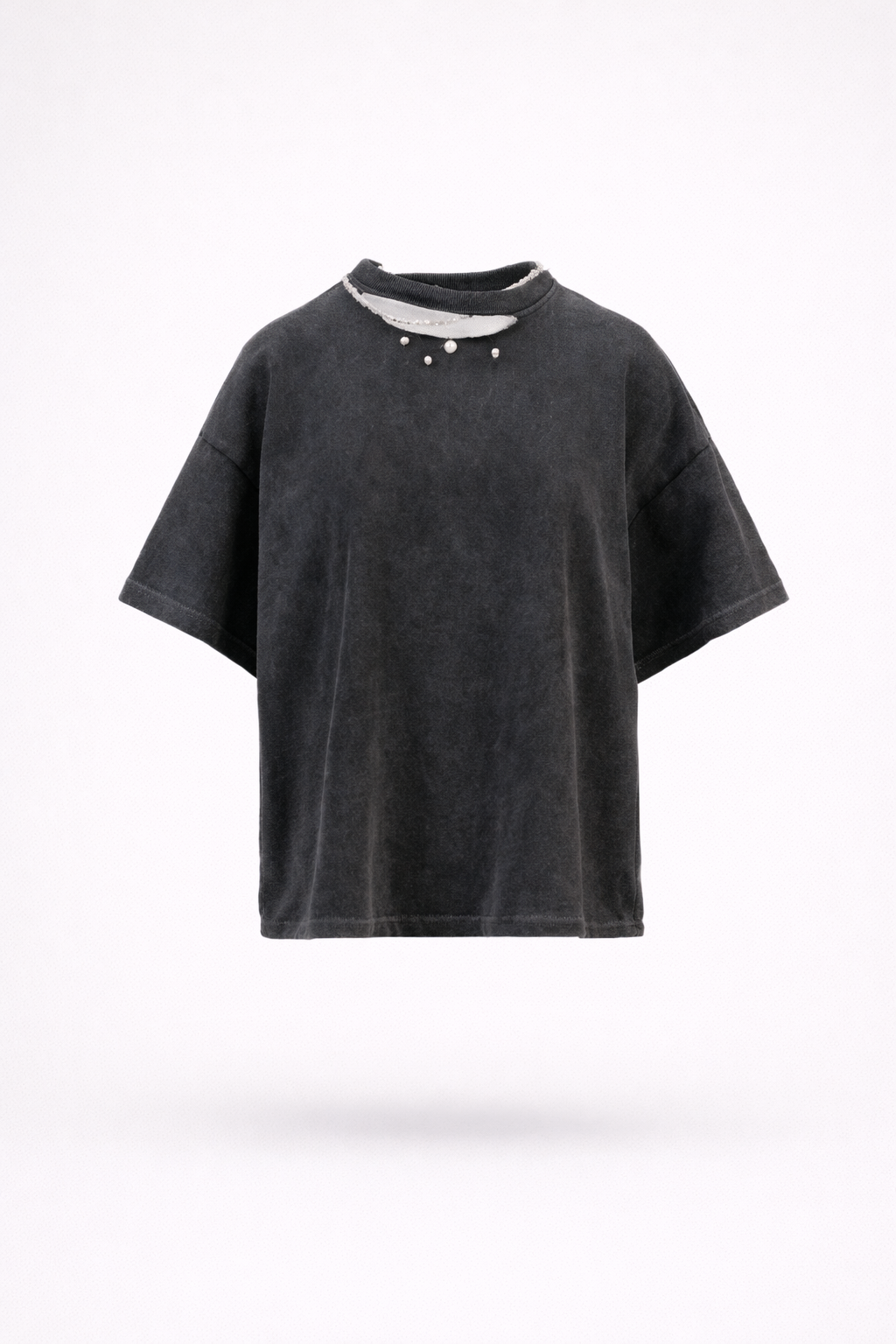 Pearl Trim Oversized T-Shirt