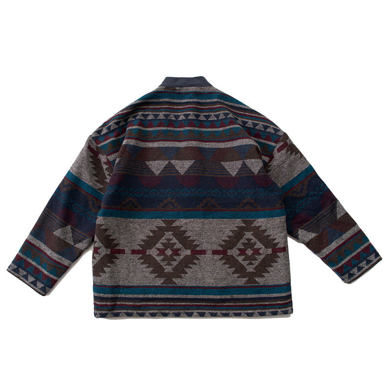 Retro Ethno-Stil Herren Steppjacke aus Baumwolle