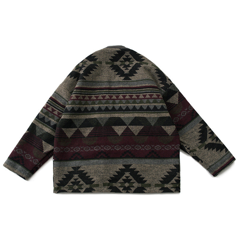 Retro Ethno-Stil Herren Steppjacke aus Baumwolle