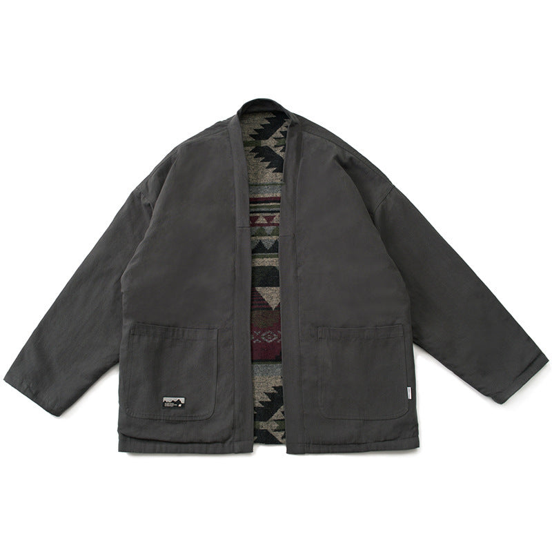 Retro Ethno-Stil Herren Steppjacke aus Baumwolle