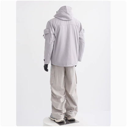 Taktische Windjacke mit Kapuze für Damen und Herren – Unisex Stil