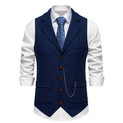 Archie | Klassische Herren-Weste mit schmaler Passform und Knopfleiste