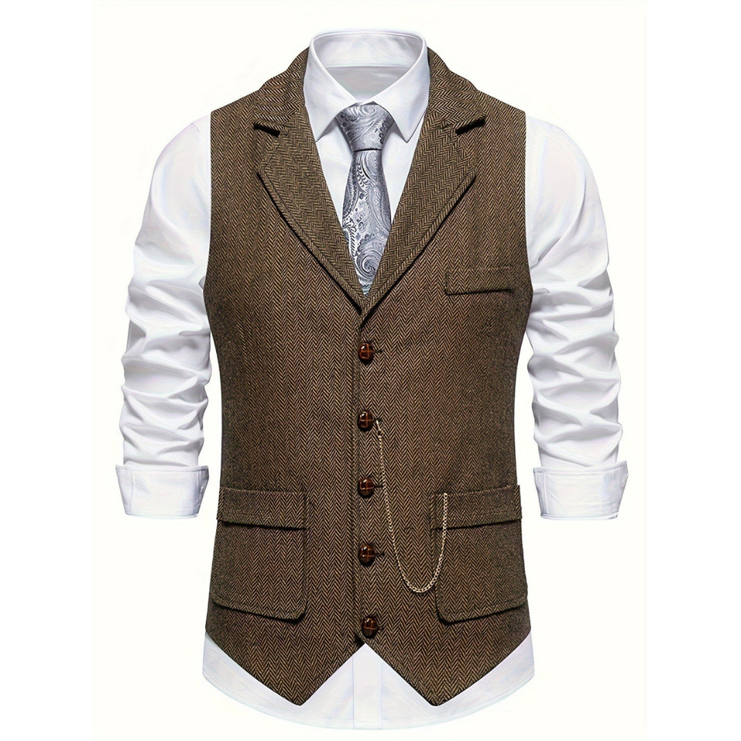 Archie | Klassische Herren-Weste mit schmaler Passform und Knopfleiste