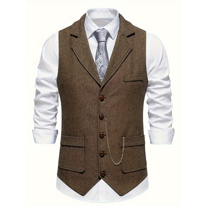 Archie | Klassische Herren-Weste mit schmaler Passform und Knopfleiste