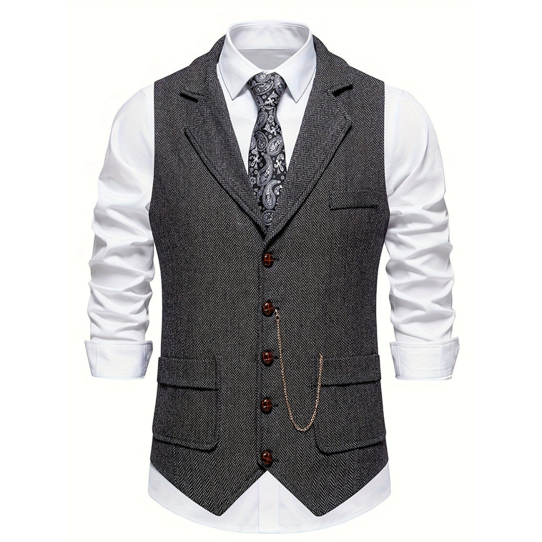 Archie | Klassische Herren-Weste mit schmaler Passform und Knopfleiste