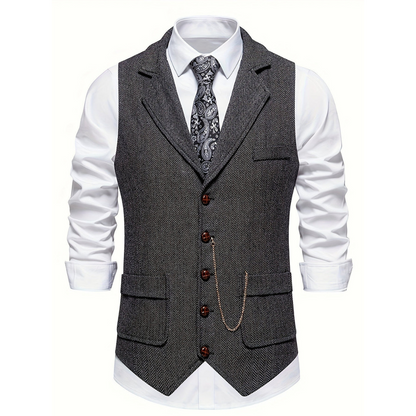 Archie | Klassische Herren-Weste mit schmaler Passform und Knopfleiste