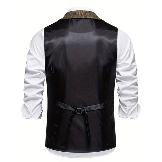 Archie | Klassische Herren-Weste mit schmaler Passform und Knopfleiste