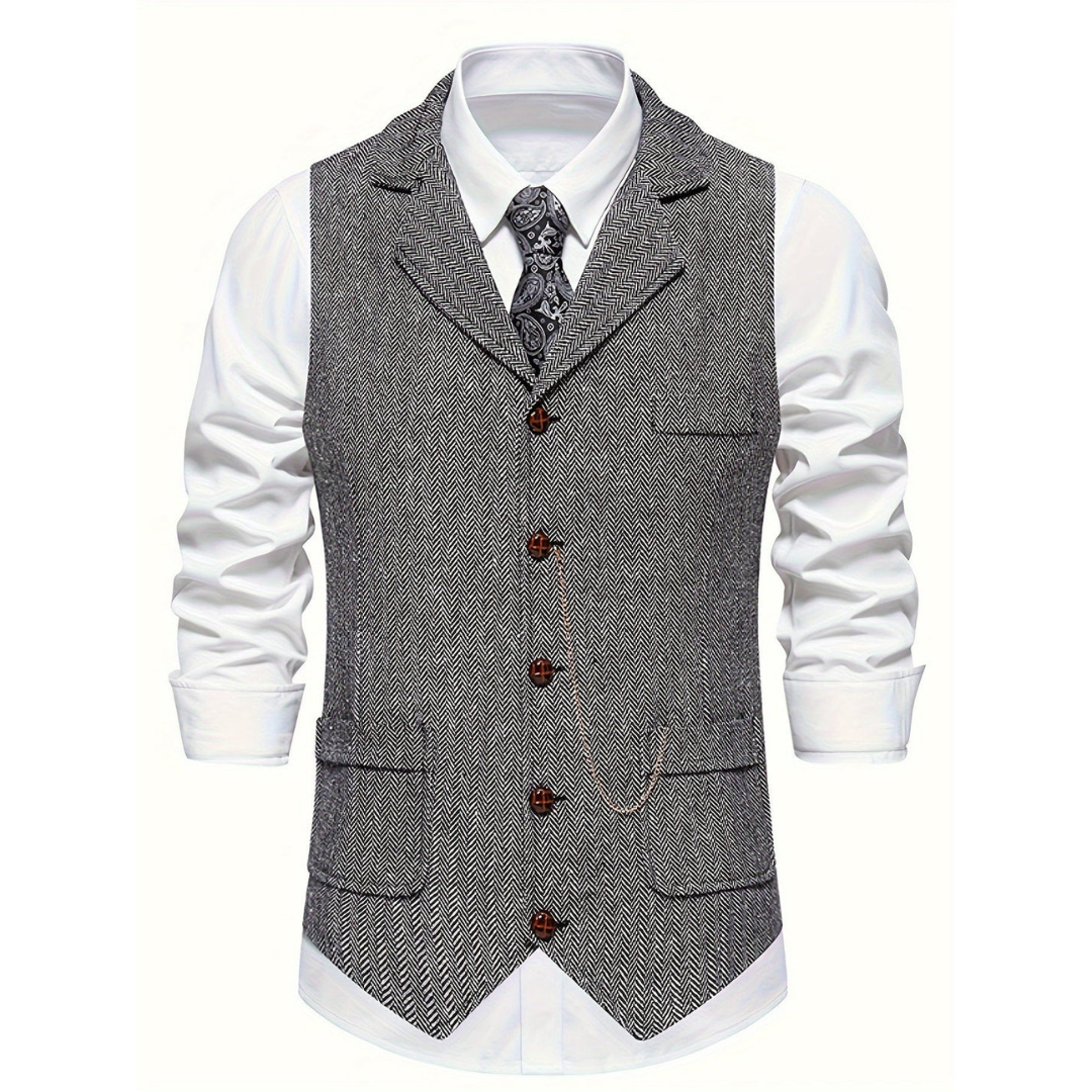 Archie | Klassische Herren-Weste mit schmaler Passform und Knopfleiste
