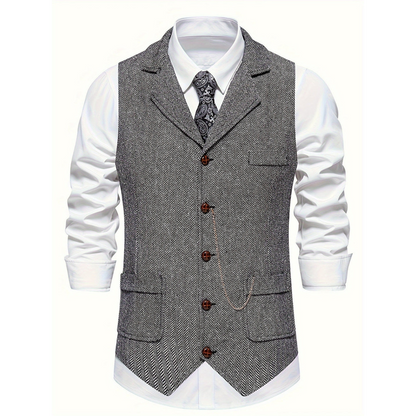 Archie | Klassische Herren-Weste mit schmaler Passform und Knopfleiste