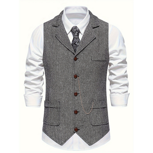 Archie | Klassische Herren-Weste mit schmaler Passform und Knopfleiste