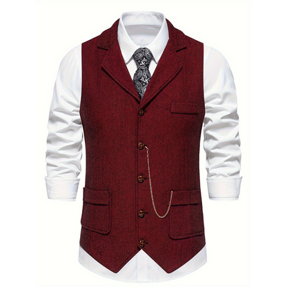 Archie | Klassische Herren-Weste mit schmaler Passform und Knopfleiste