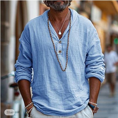 Benno | Herren Leinenhemd Popover | Leicht, atmungsaktiv & stilvoll