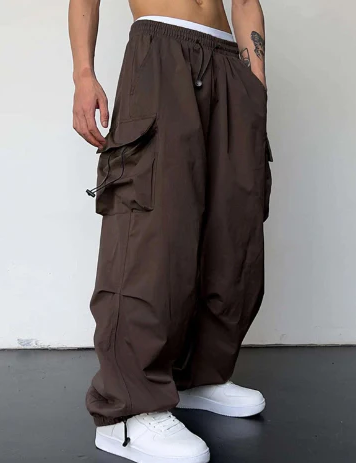 Bequeme Cargohose mit Kordelzug und weitem Schnitt für Herren – Modische Freizeitkleidung