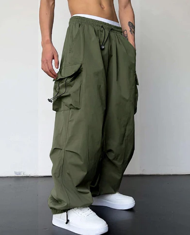 Bequeme Cargohose mit Kordelzug und weitem Schnitt für Herren – Modische Freizeitkleidung