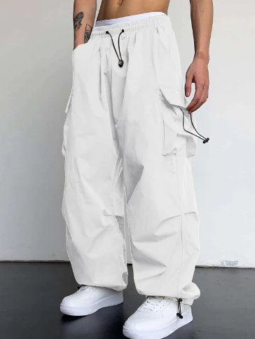 Bequeme Cargohose mit Kordelzug und weitem Schnitt für Herren – Modische Freizeitkleidung