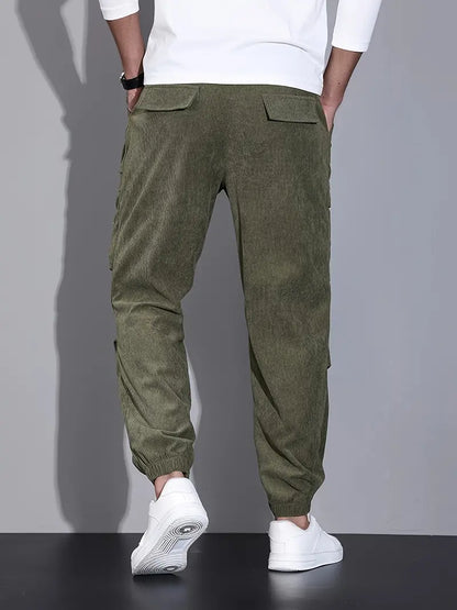 Brody Herren Cargohose aus Kord | Bequeme Jogginghose mit Taschen im Streetwear-Stil