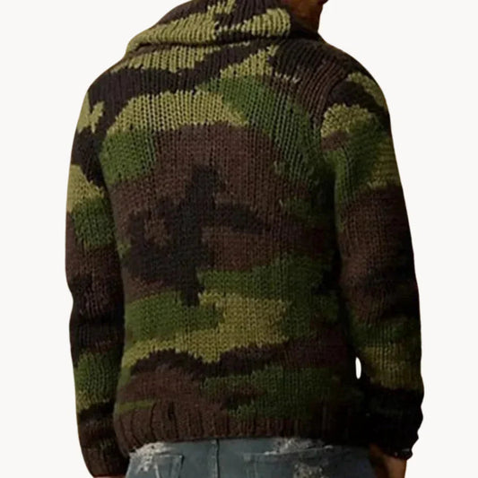 Camo-Style Herrenweste – Trendige Strickjacke für Outdoor-Abenteuer