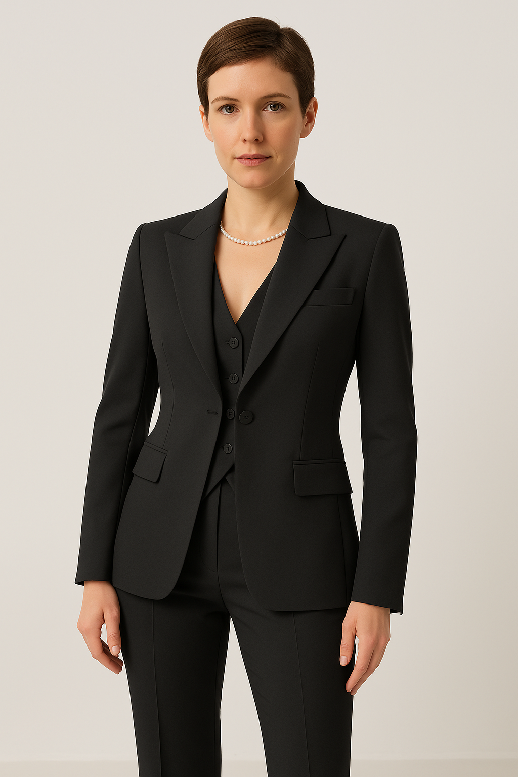Clara | Dreiteiliges Damen-Set mit Blazer, Weste und Hose für stilvolle Auftritte
