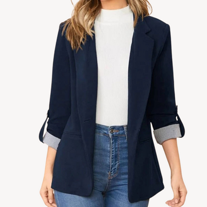 Damen Blazer Jacke – Casual 3/4 Arm Übergangsjacke im modernen Stil