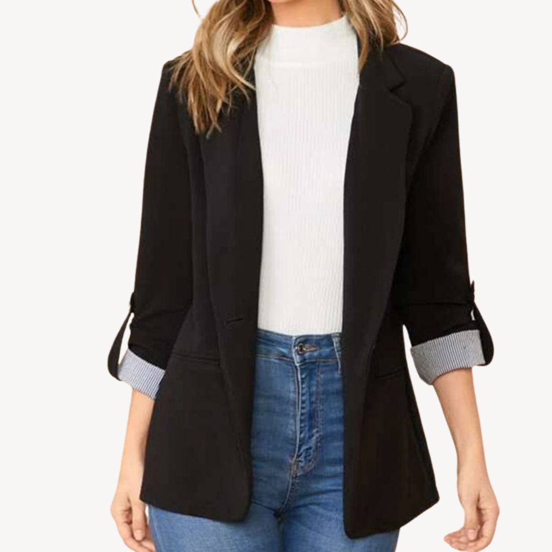 Damen Blazer Jacke – Casual 3/4 Arm Übergangsjacke im modernen Stil
