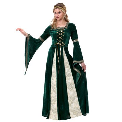 Damen Halloween Kostümkleid – Traditionell Königliches Maxi Kleid