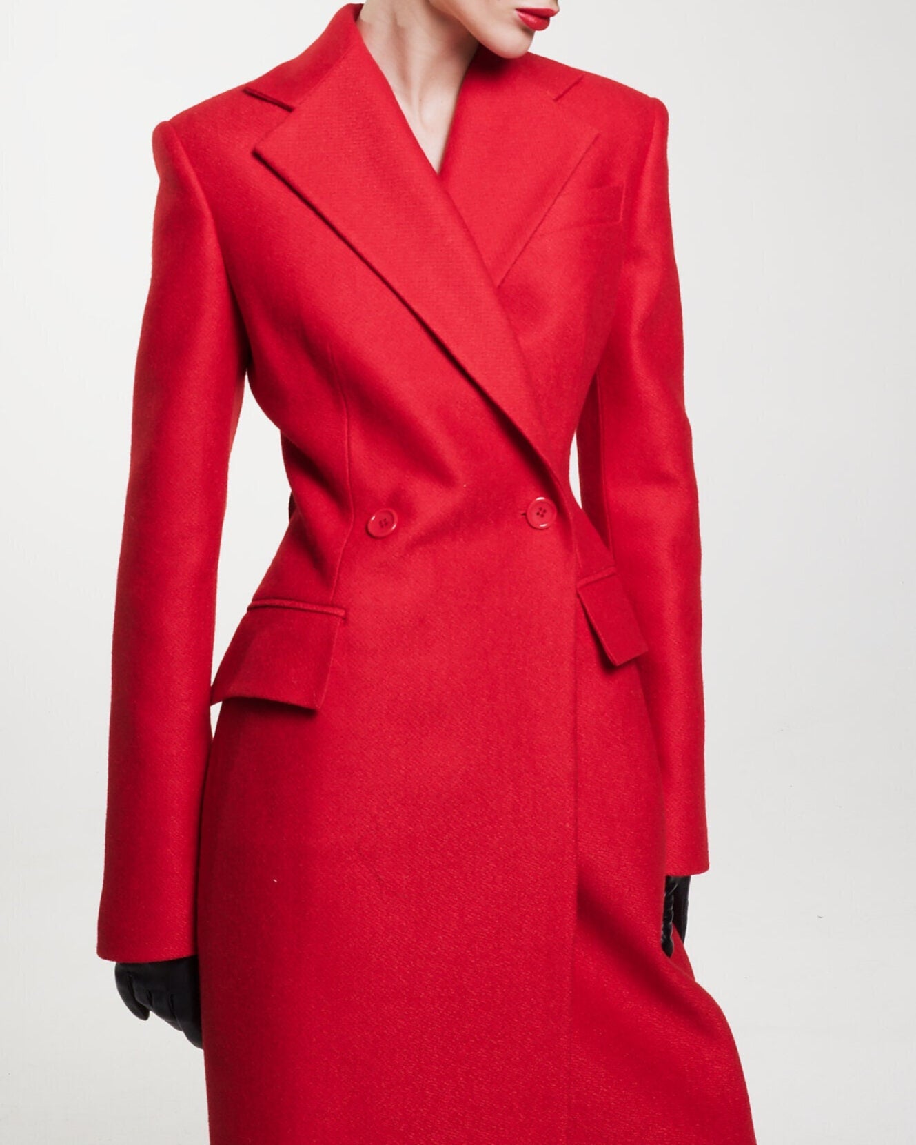 Damen Mantel Doppelreihig – Langer Wintermantel im klassischen Design