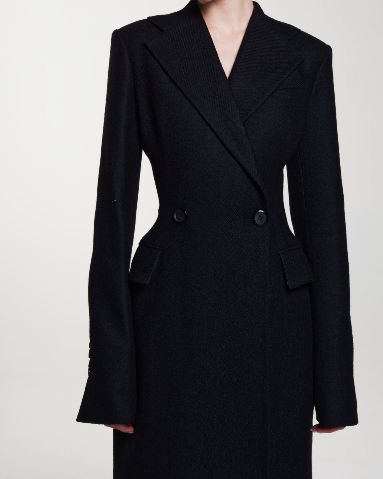 Damen Mantel Doppelreihig – Langer Wintermantel im klassischen Design