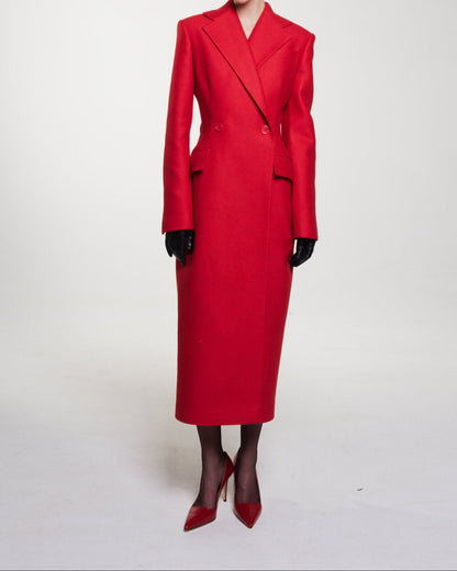 Damen Mantel Doppelreihig – Langer Wintermantel im klassischen Design