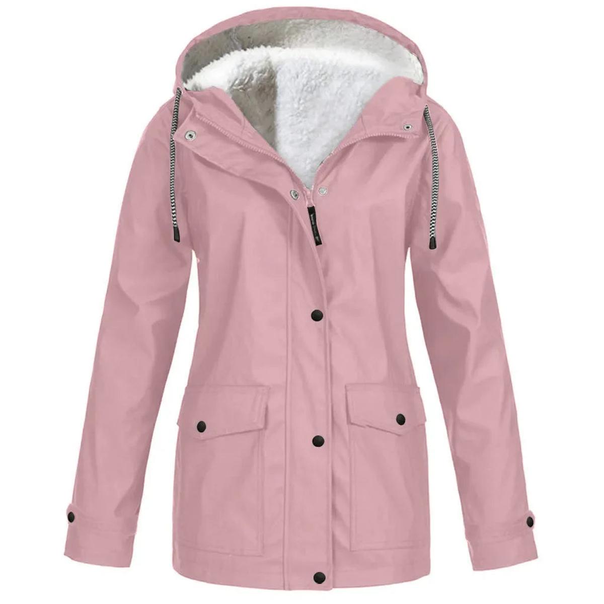 Damen Outdoorjacke mit Kapuze – Wasserdicht, Winddicht & Fleecefutter
