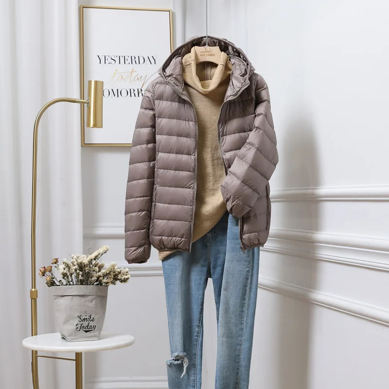 Damen Pufferjacke Ultraleicht mit Kapuze – Faltbare Steppjacke für Reisen