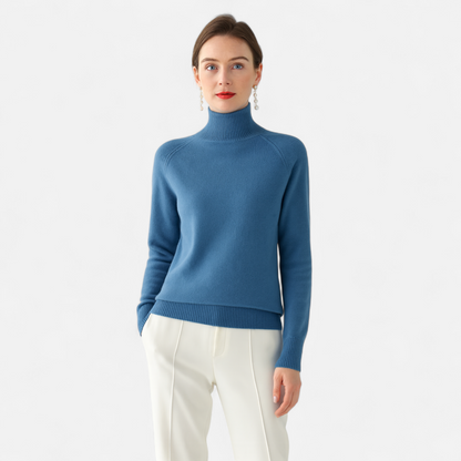 Damen Pullover aus Merinowolle und Kaschmir – Stehkragen